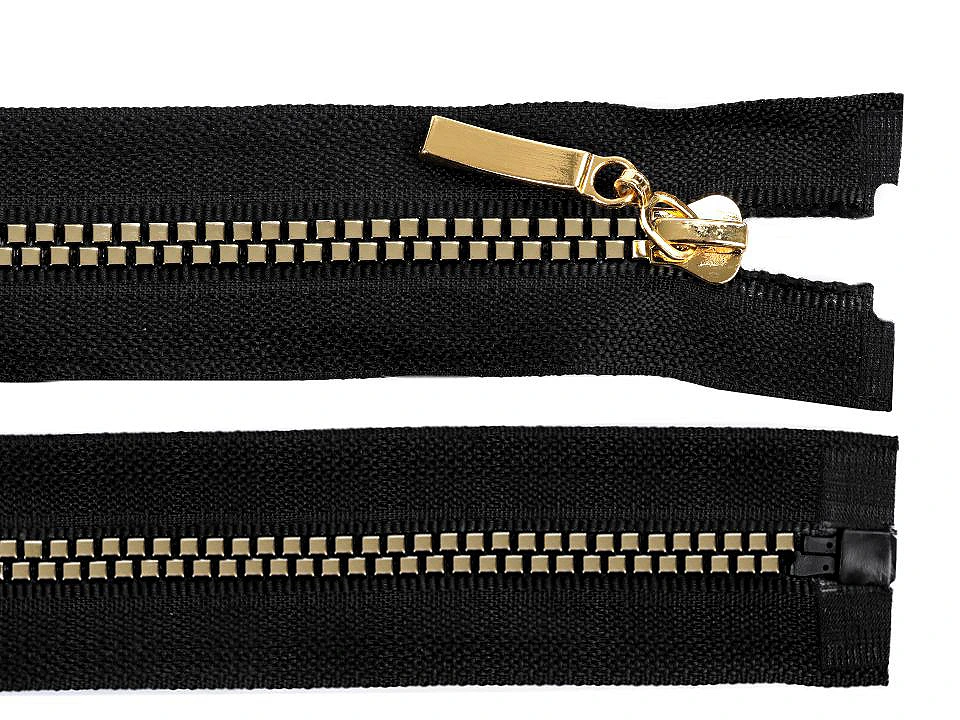 Kostený zips No 5 dĺžka 90 cm štvorcové zuby- 1ks