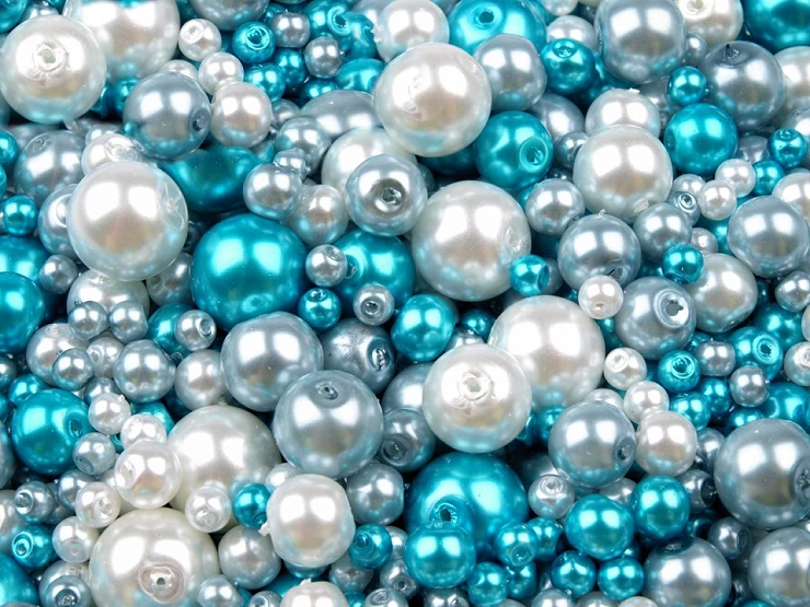 Sklenené voskové perly mix veĺkostí a farieb Ø4-12 mm - 50g