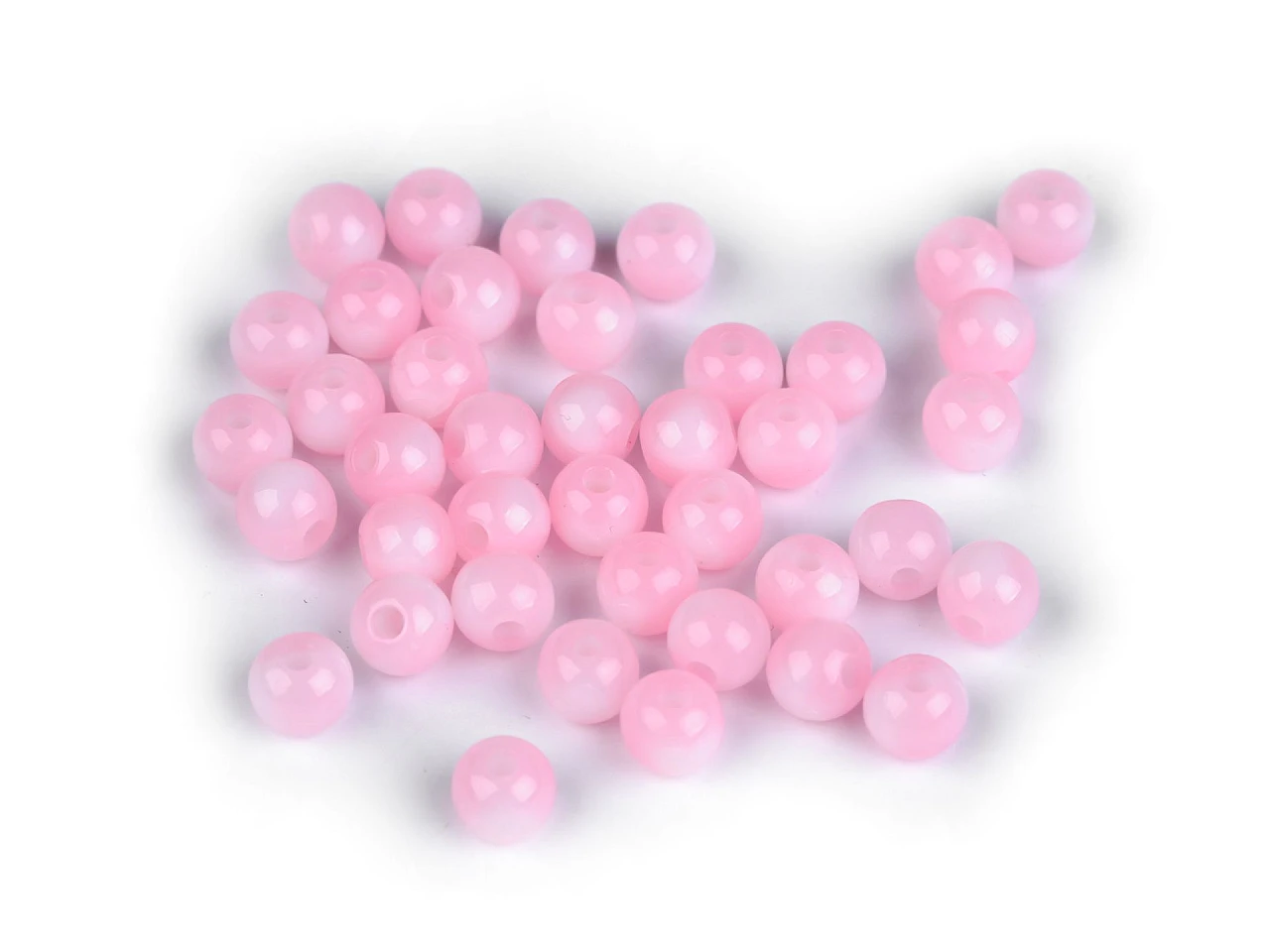 Plastové korálky Ø8 mm so srdiečkom- 10g