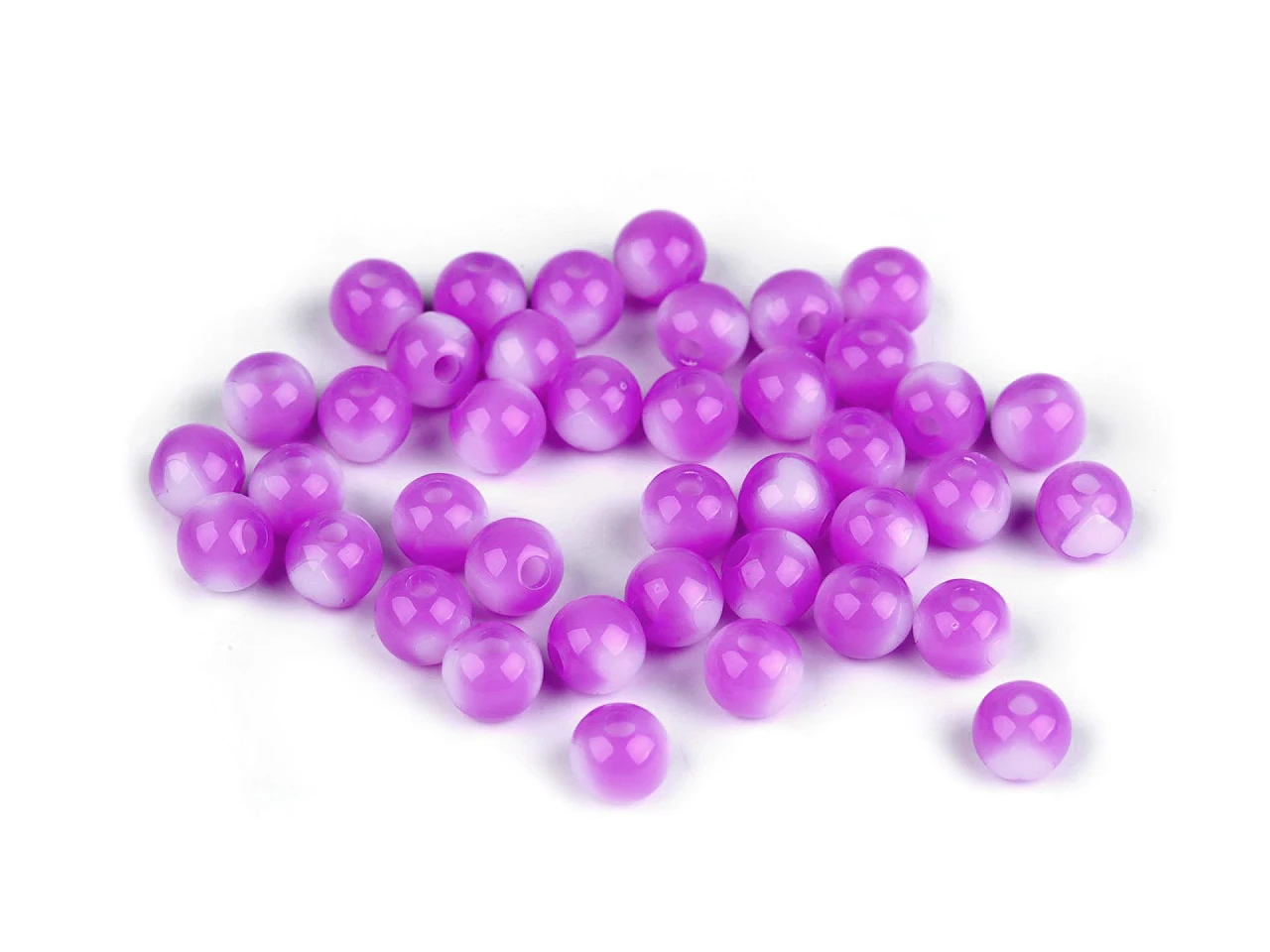 Plastové korálky Ø8 mm so srdiečkom- 10g