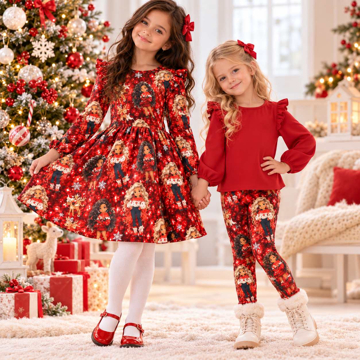 CUTE CHRISTMAS GIRLS NA ÚPLETE- NEPOČESANÁ TEPLÁKOVINA