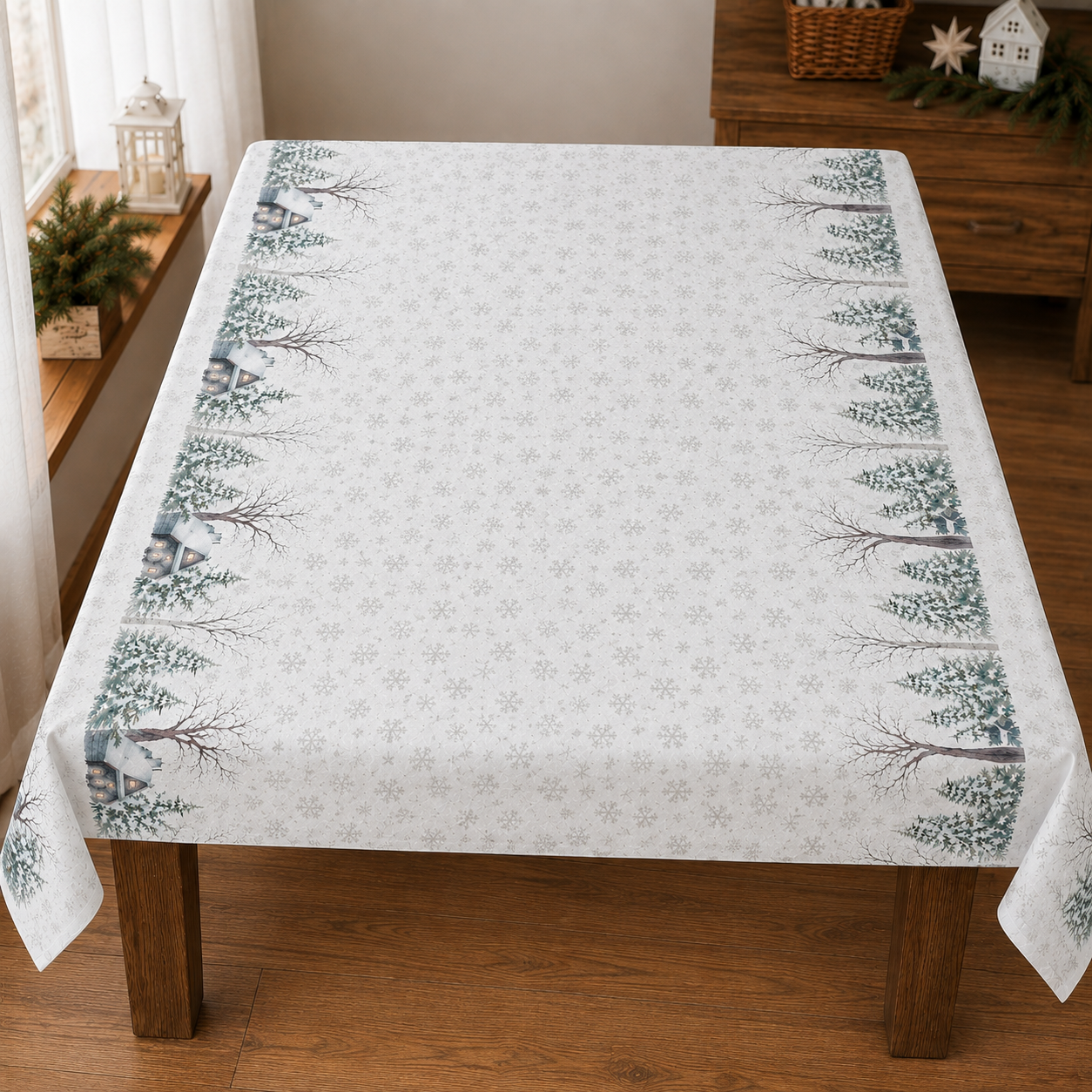 VIANOČNÁ BORDÚRA ESCARCHA NAPPE NA POŤAHOVKE