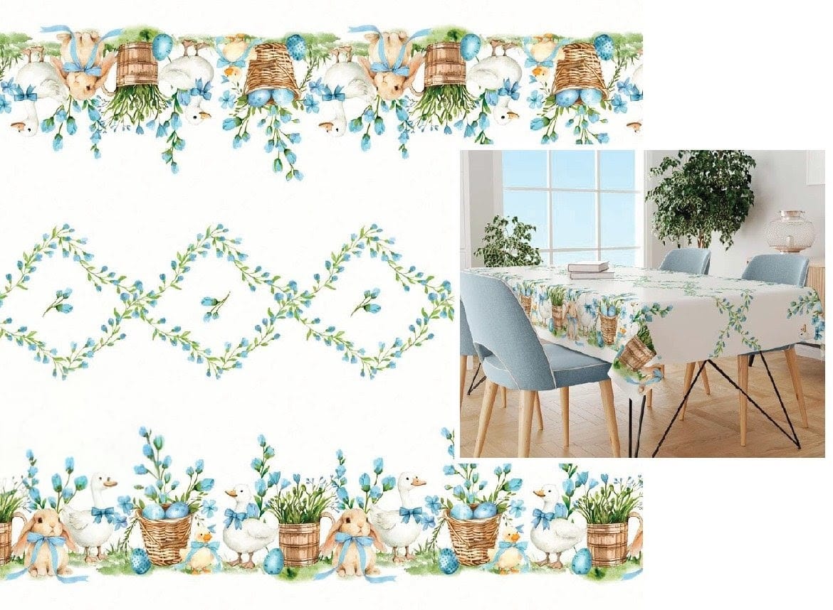 VEĽKONOČNÁ BORDÚRA NA BIELEJ DEKORAČNEJ LÁTKE