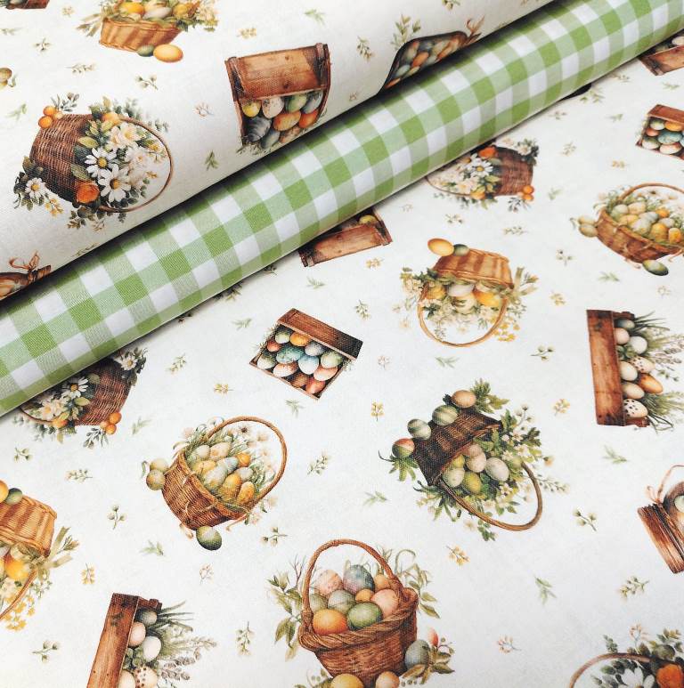 VEĽKONOČNÁ DEKORAČNÁ LÁTKA- KRASLICE