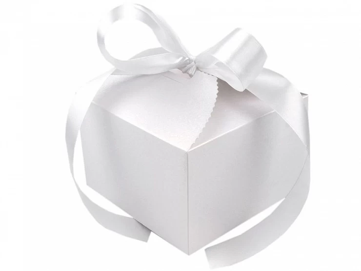 Papierová darčeková krabička svadobná so stuhou - 10ks