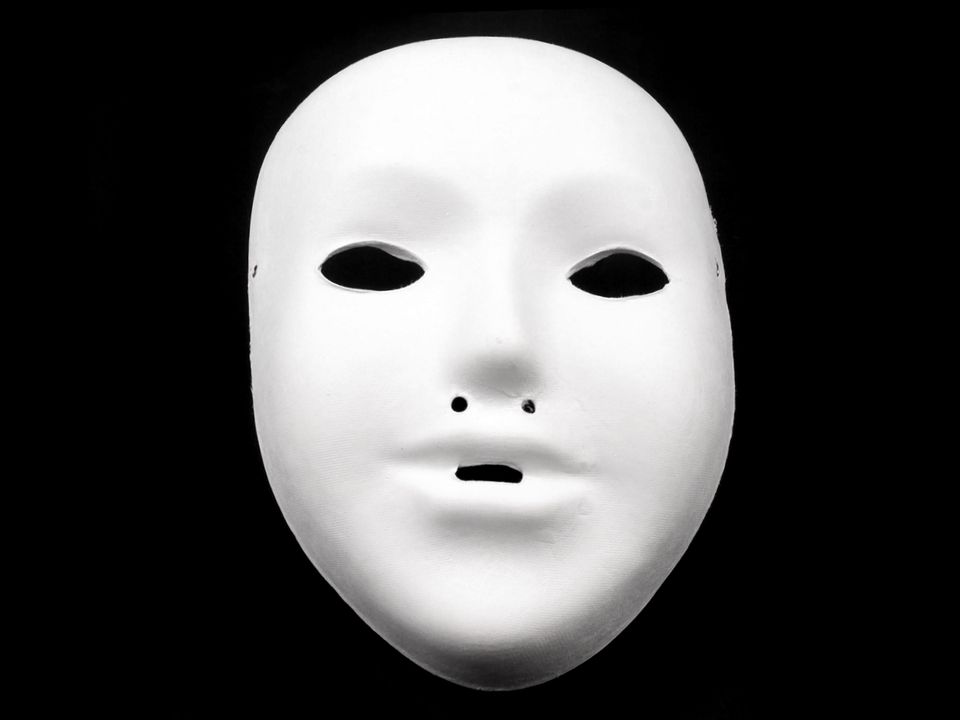 Maska na tvár detská na domaľovanie - 1ks
