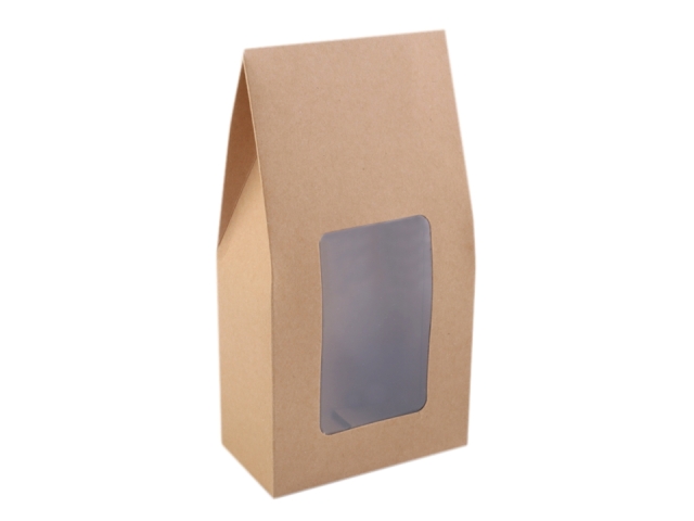 Papierová krabica natural s priehľadom - 10 ks