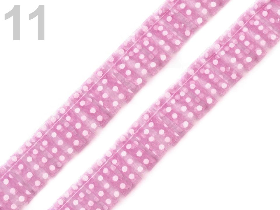Prámik odevn,ý šírka 20 mm, s volánkom, bodky