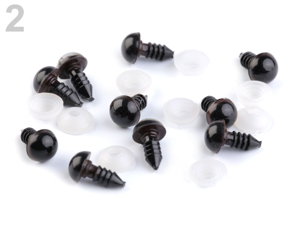Oči s poistkou Ø10 mm- 10sada (10očí)