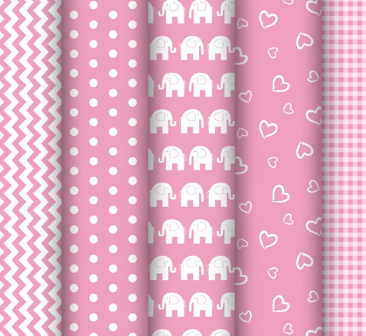 Biele sloníky na ružovej 160 cm !