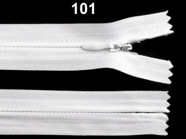 Špirálový zips skrytý šírka 3 mm dĺžka 60 cm 
