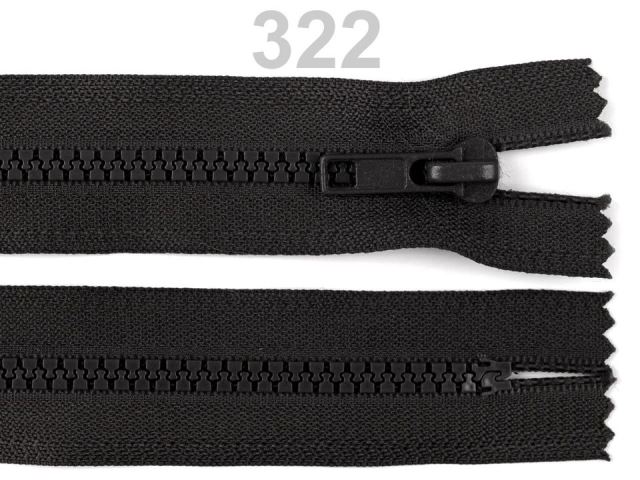 Zips kosticový šírka 5 mm dĺžka 18 cm čierny - 1 ks