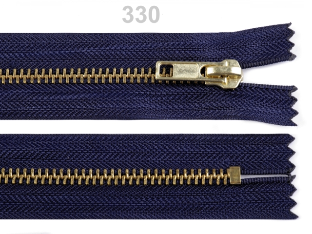 Kovový zips šírka 6 mm dĺžka 12 cm - 1 ks