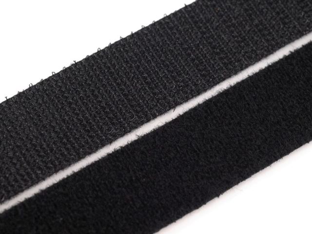 Suchý zips šírka 20 mm čierny obojstranný-1m