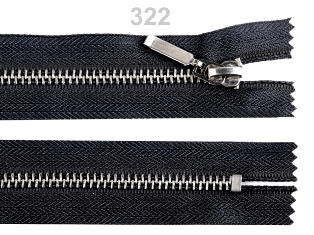 Kovový / mosadzný zips šírka 6 mm dĺžka 16 cm (jeansový) - 1 ks