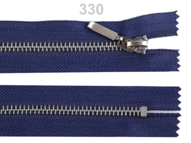 Kovový / mosadzný zips šírka 6 mm dĺžka 16 cm (jeansový) - 1 ks