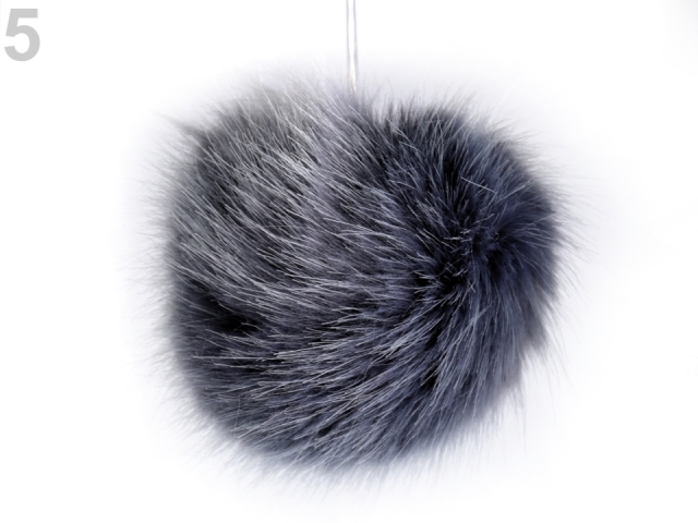 Kožušinový brmbolec na čiapku Ø7-9 cm - 1 ks