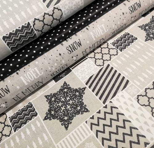 VIANOČNÝ ČB PATCHWORK NA REŽNEJ