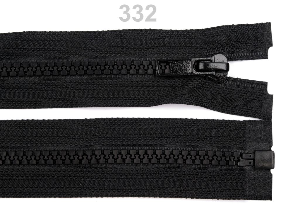 Kostený zips šírka 5 mm dĺžka 105 cm bundový čierny-1ks