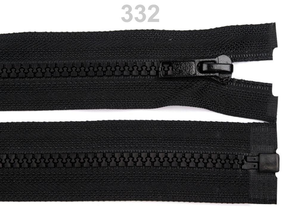Kostený zips šírka 5 mm dĺžka 110 cm bundový čierny-1ks