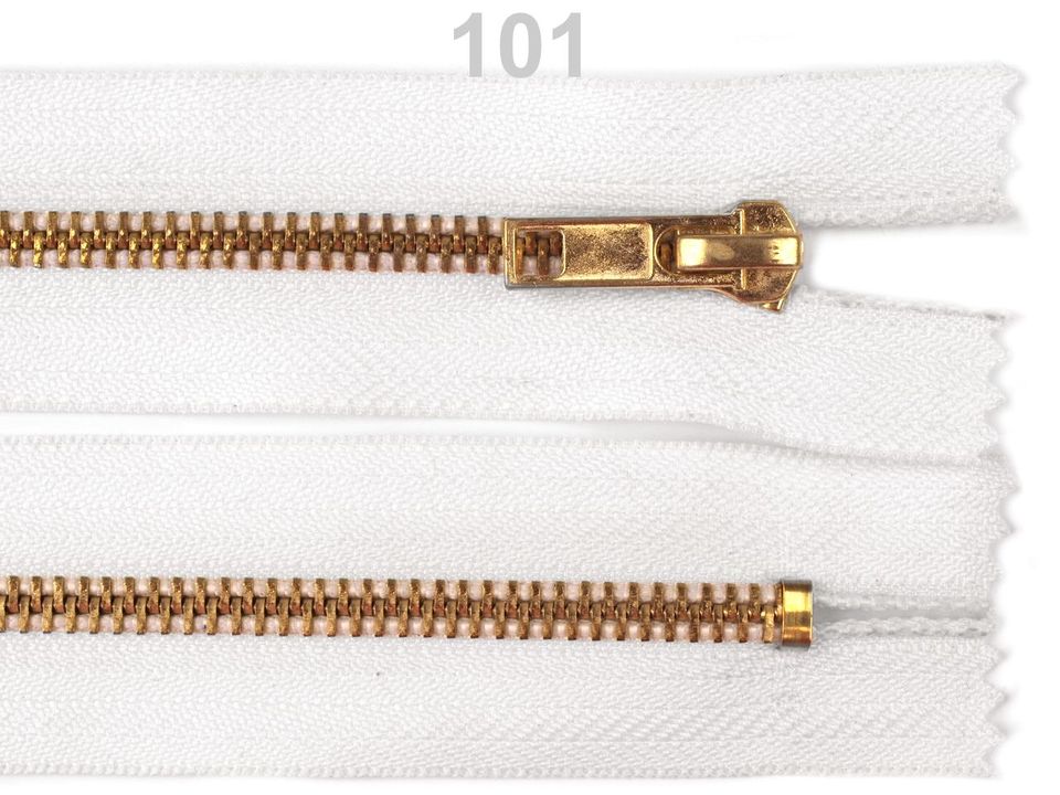 Kovový / mosadzný zips 6mm dĺžka 10 cm( jeansový) 