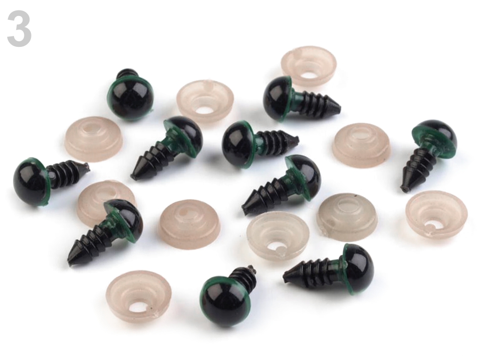 Oči s poistkou Ø10 mm- 10sada (10očí)
