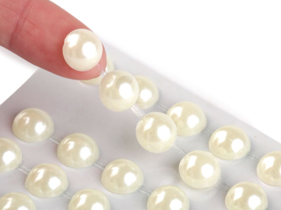 Samolepiace perly na lepiacom prúžku Ø10 mm - 1 karta