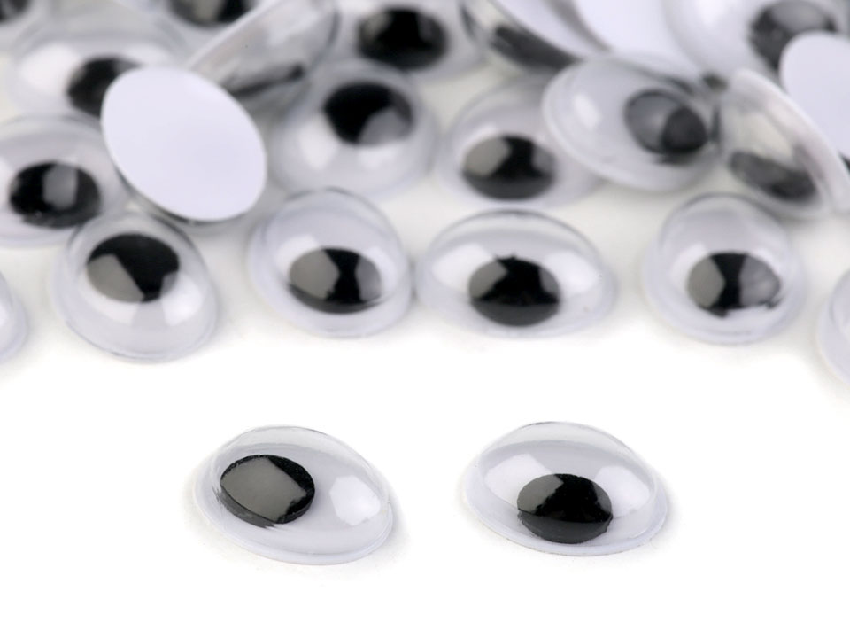 Plastové oči oválne 8x10 mm- 100 ks
