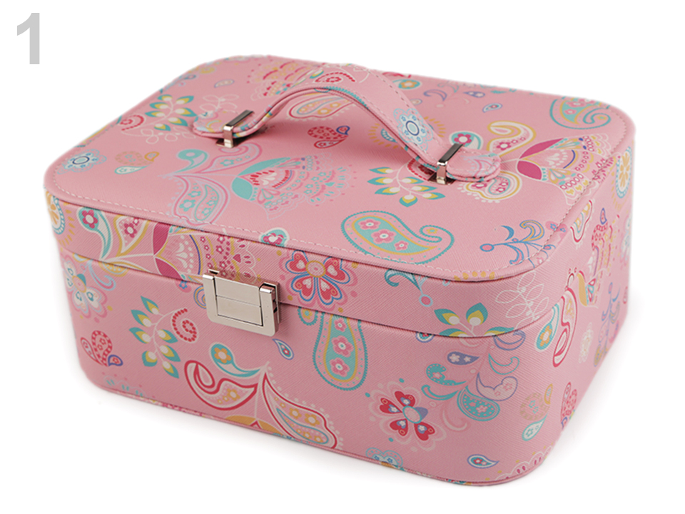 Šperkovnica paisley kvety 11x18,5x25,5 cm - 1ks
