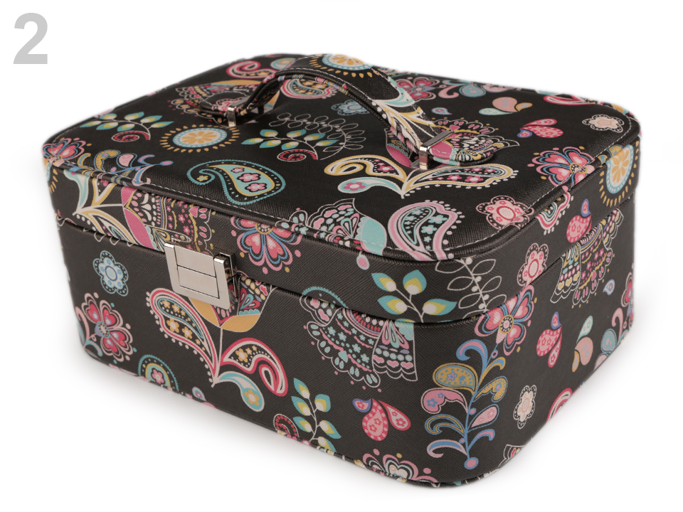 Šperkovnica paisley kvety 11x18,5x25,5 cm - 1ks