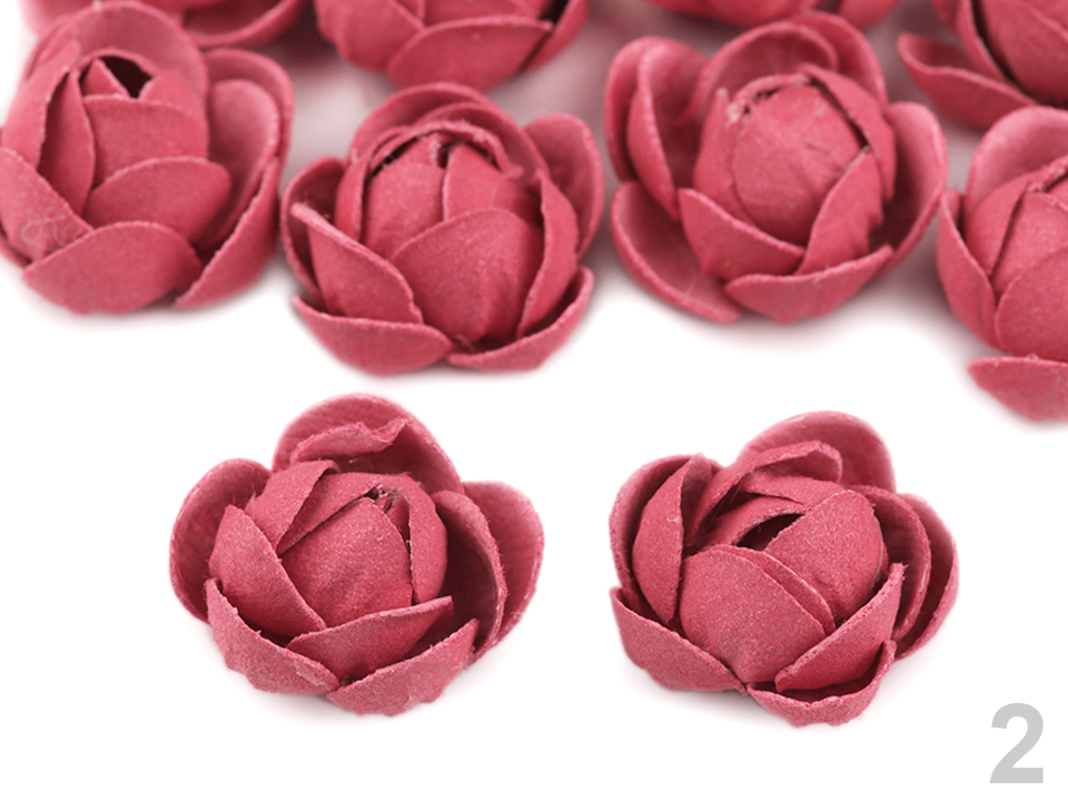 Textilný kvet, púčik ruže Ø30 mm - 2ks