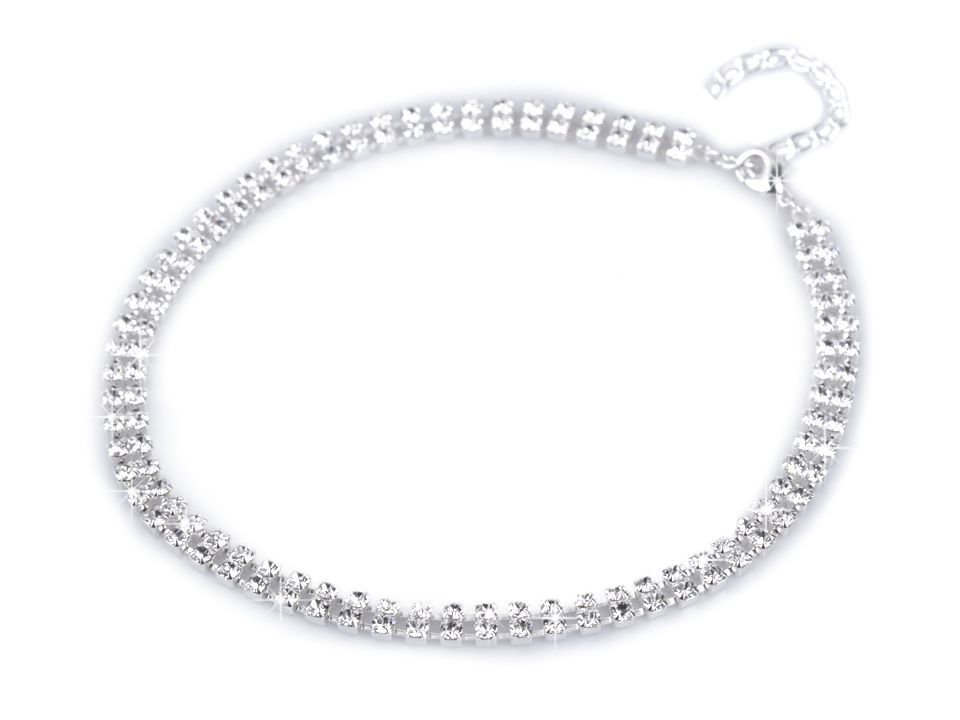 Štrasový náhrdelník dvojradový - jablonecká bižutéria - 1 ks