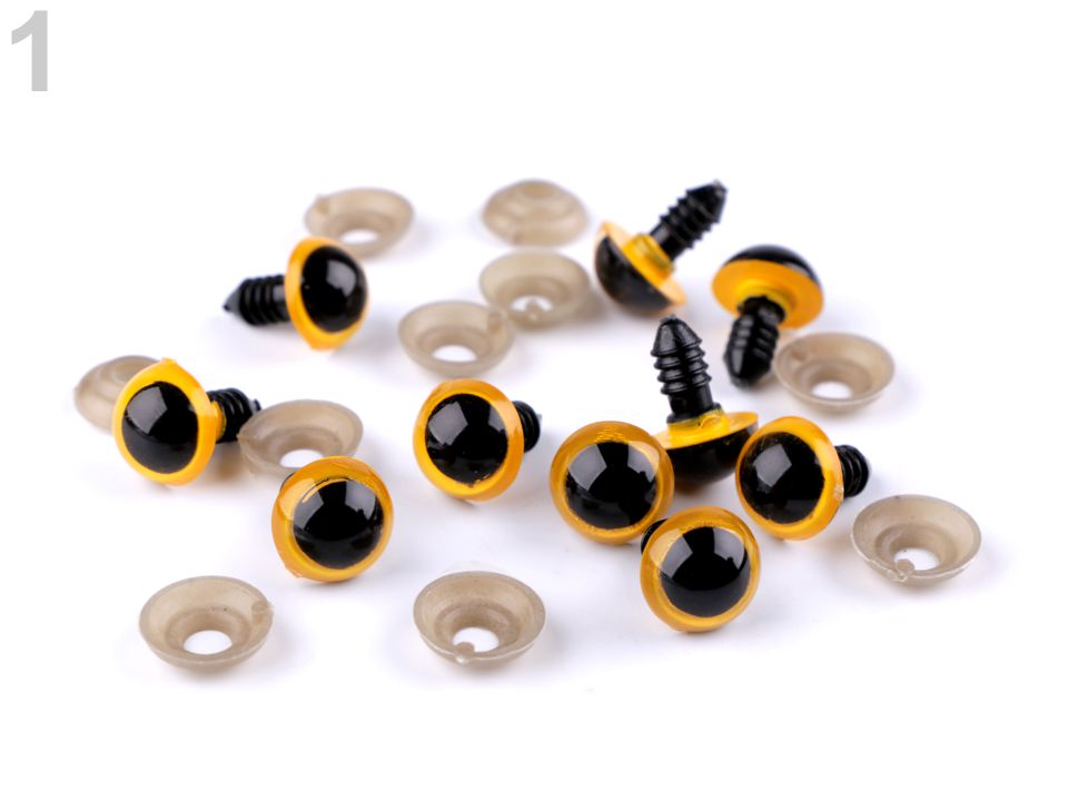 Oči s poistkou Ø14 mm- 10sada (10očí)