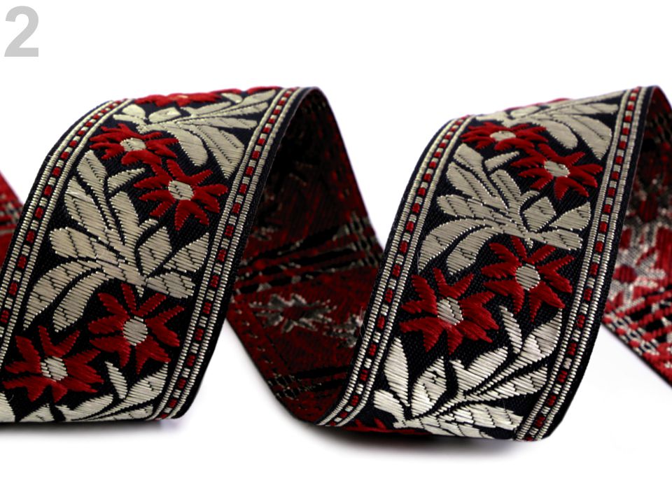 Krojová vzorovka / prámik vyšívaný šírka 40 mm - 2 m