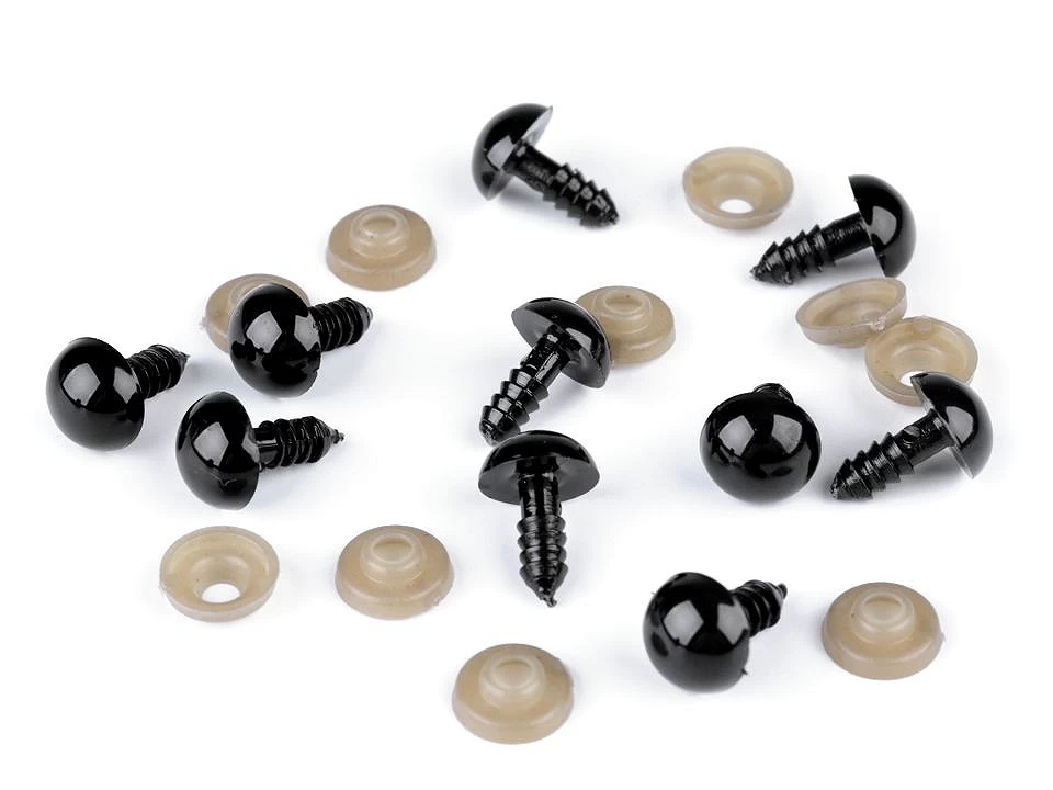 Oči s poistkou Ø12 mm- 10sada (10očí)
