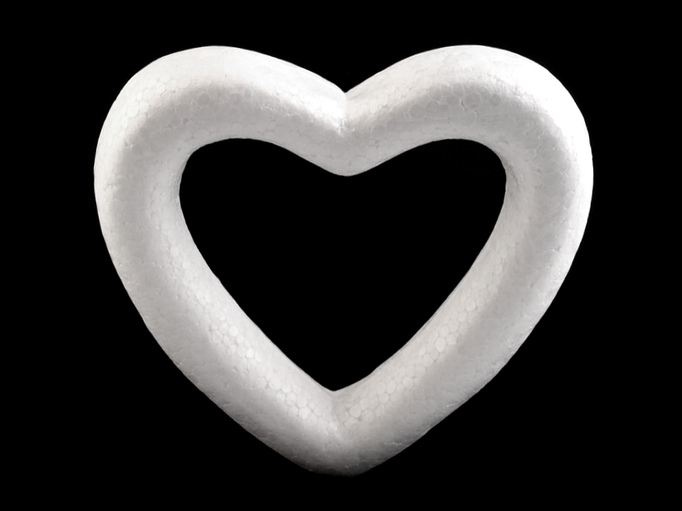 Srdce 10,5x11,5 cm polystyrén - 1 ks