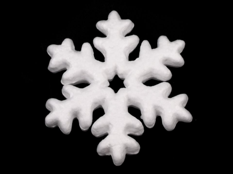Snehová vločka polystyren Ø10cm- 6 ks