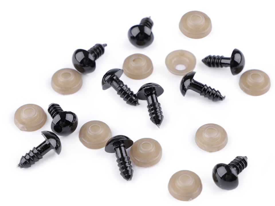 Oči s poistkou Ø10 mm- 10sada (10 očí)