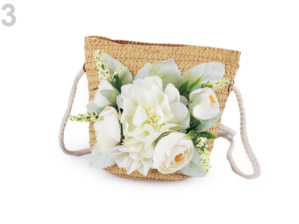 Detská kabelka s kvetmi 14x15 cm - 1 ks