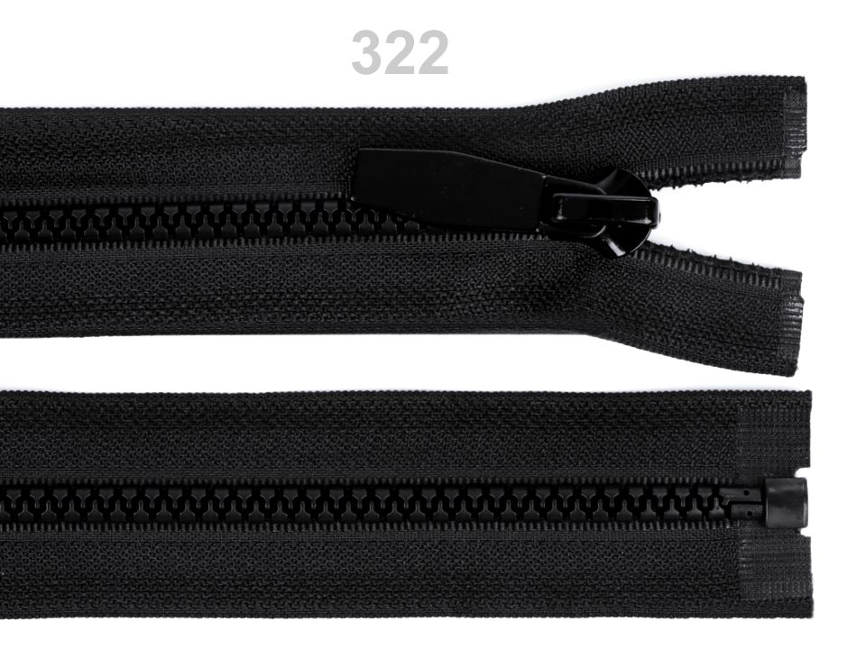 Kostený zips šírka 5 mm dĺžka 80 cm okrúhle zúbky - 1 ks