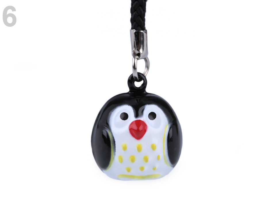 Prívesok na mobil / kľúče rolnička tučniak- 1 ks