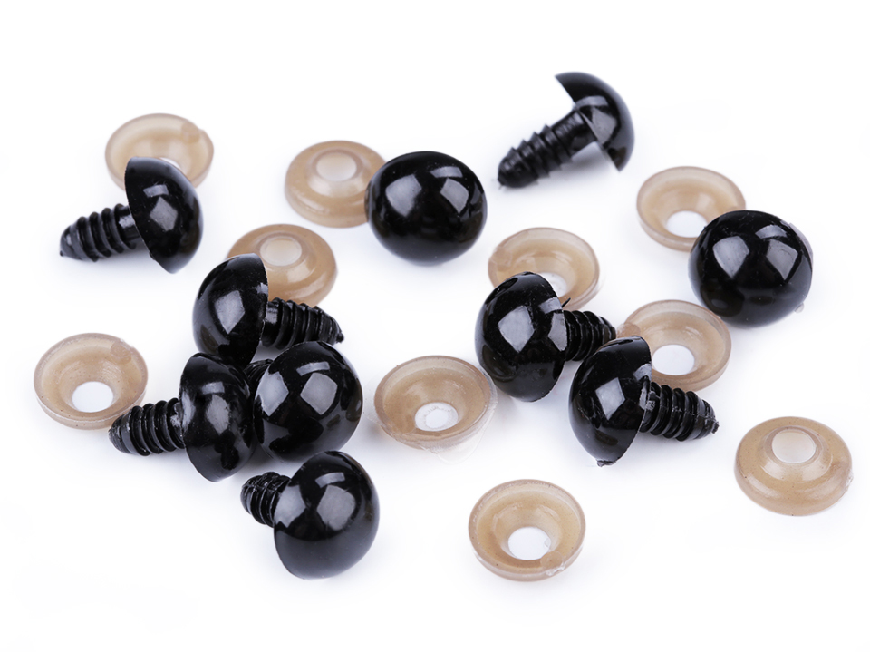 Oči s poistkou Ø14 mm- 10sada (10očí)