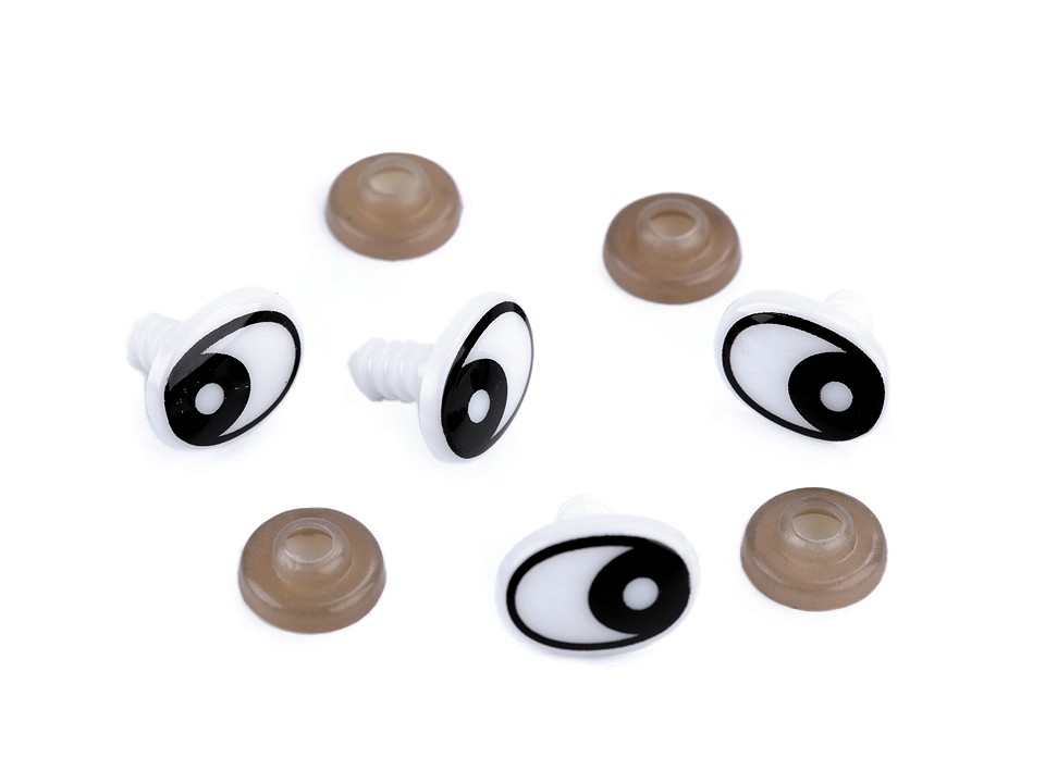 Oči s poistkou 12x16 mm- 2sada (2oči)