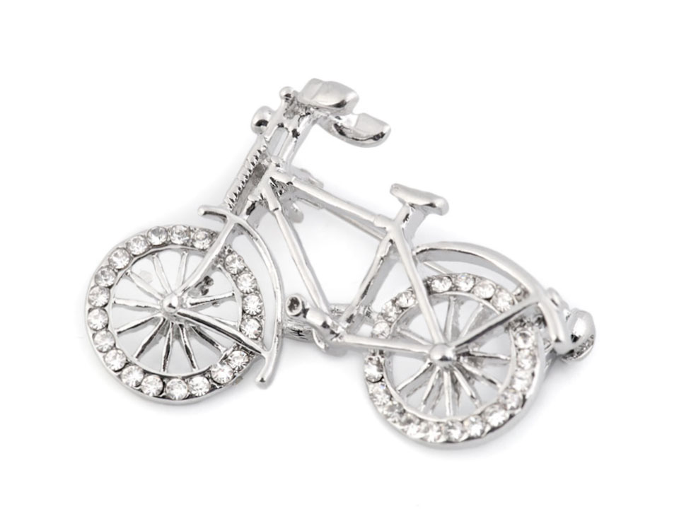 Brošňa s brúsenými kamienkami bicykel-1ks