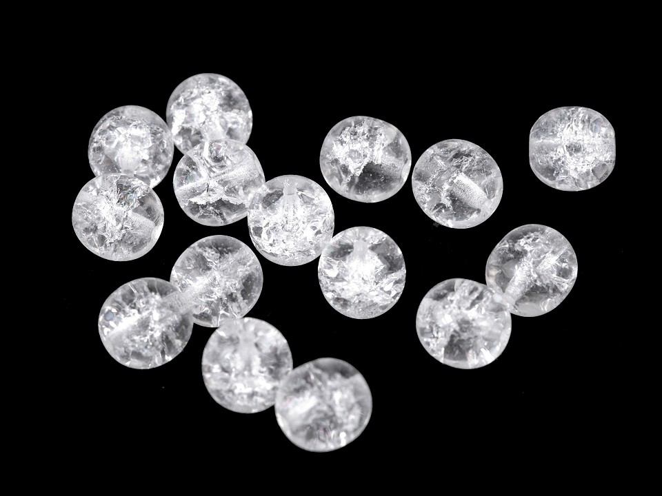 Sklenené korálky práskačky s listrom Ø8 mm - 10 g