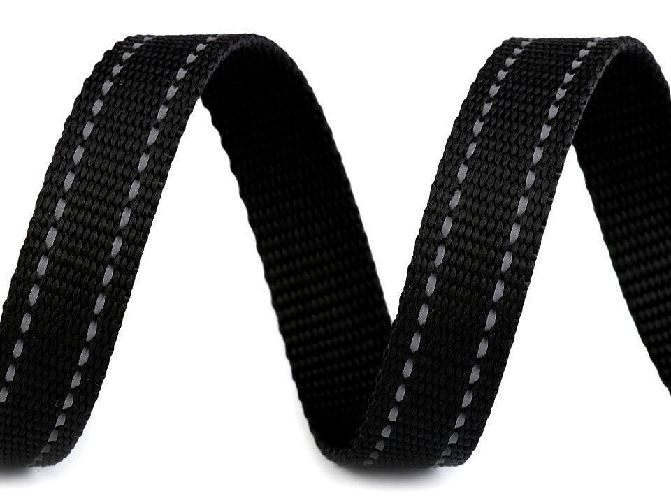 Popruh šírka 20 mm s reflexným prešitím - 1 m