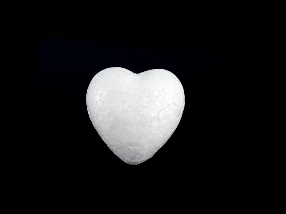 Srdce 3x3,4 cm polystyrén - 10 ks