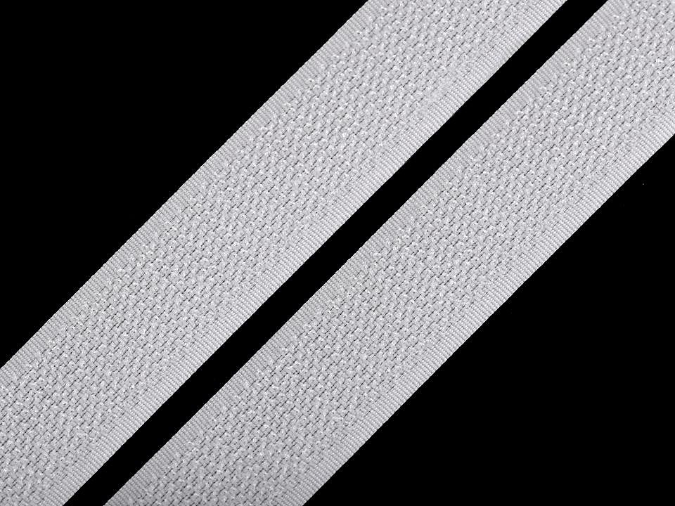 Suchý zips háčik šírka 20 mm biely - 1 m