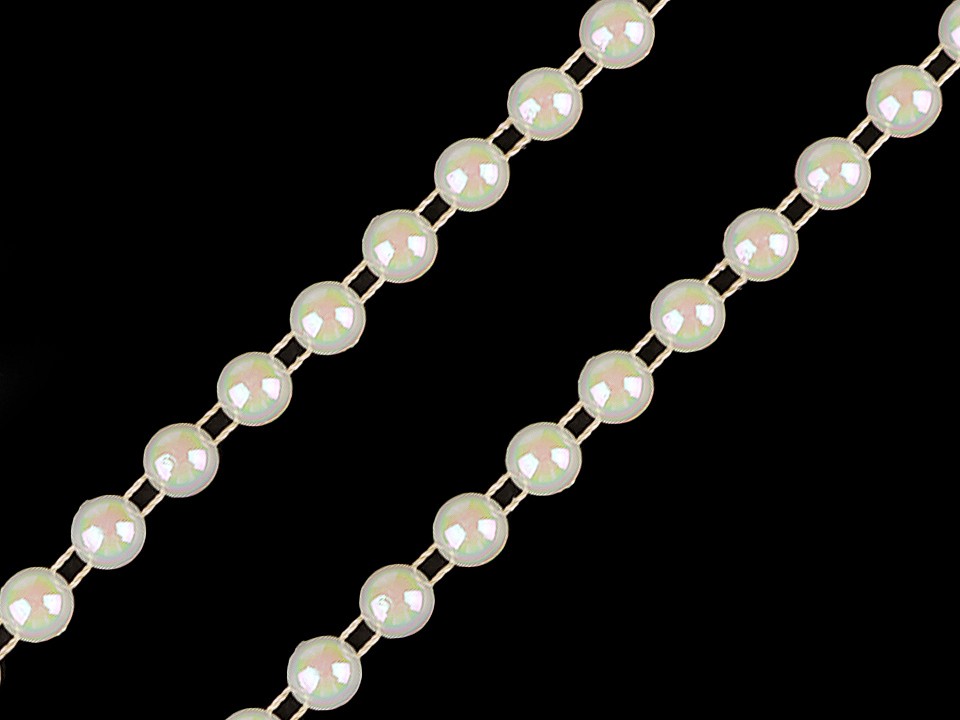 Vianočná perlová reťaz polperle Ø6 mm - 1 m