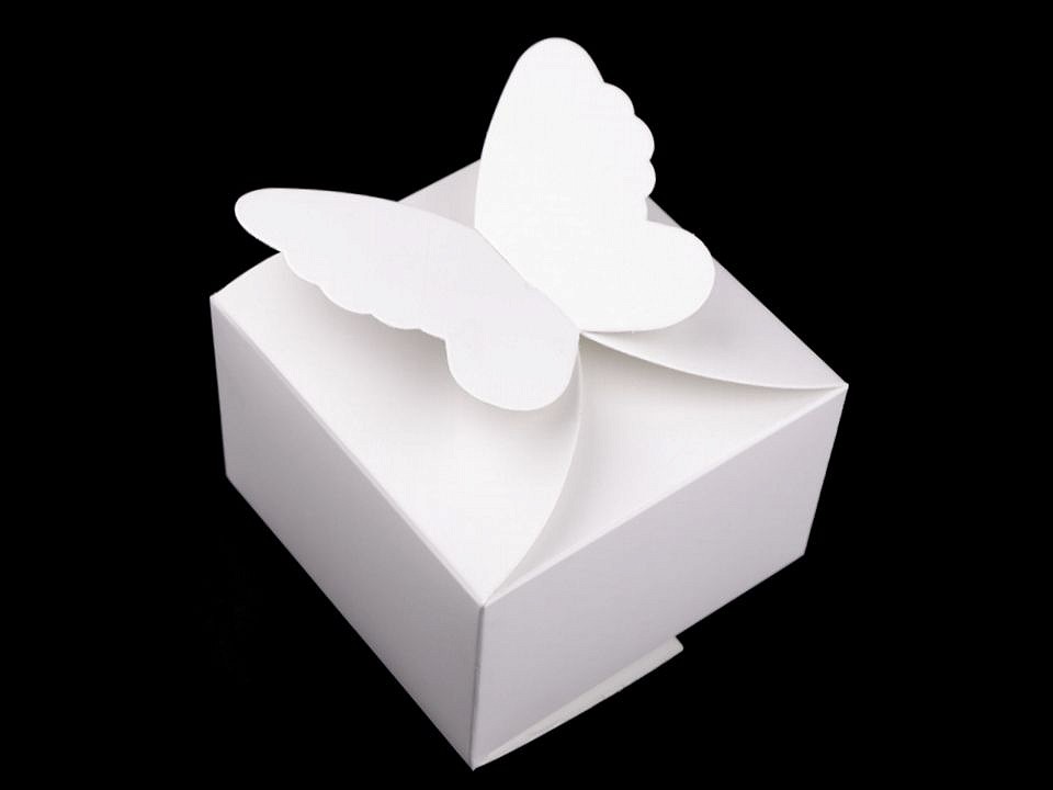 Papierová krabička s motýľom svadobná - 1 ks